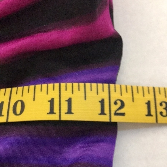 ROBBY Len Women’s Swimsuit Size 12 Rainbow Multi Color stripe Structured cup EUC - Picture 7 of 12